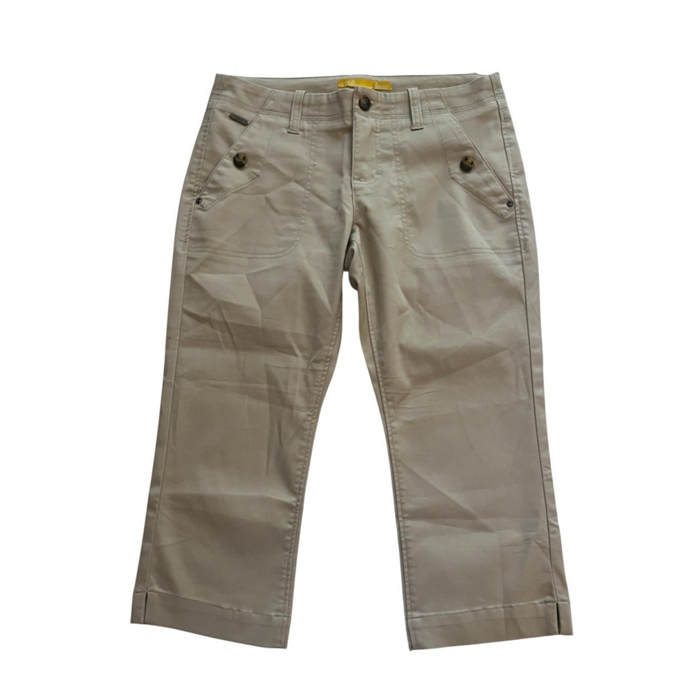 Lole Women's Size 6 Capri UPF 50+ Khaki Tan Cargo Pocket Pants Beach Vacation